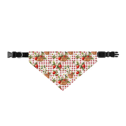 TekPaws Strawberry Picnic Dog Bandana Collar