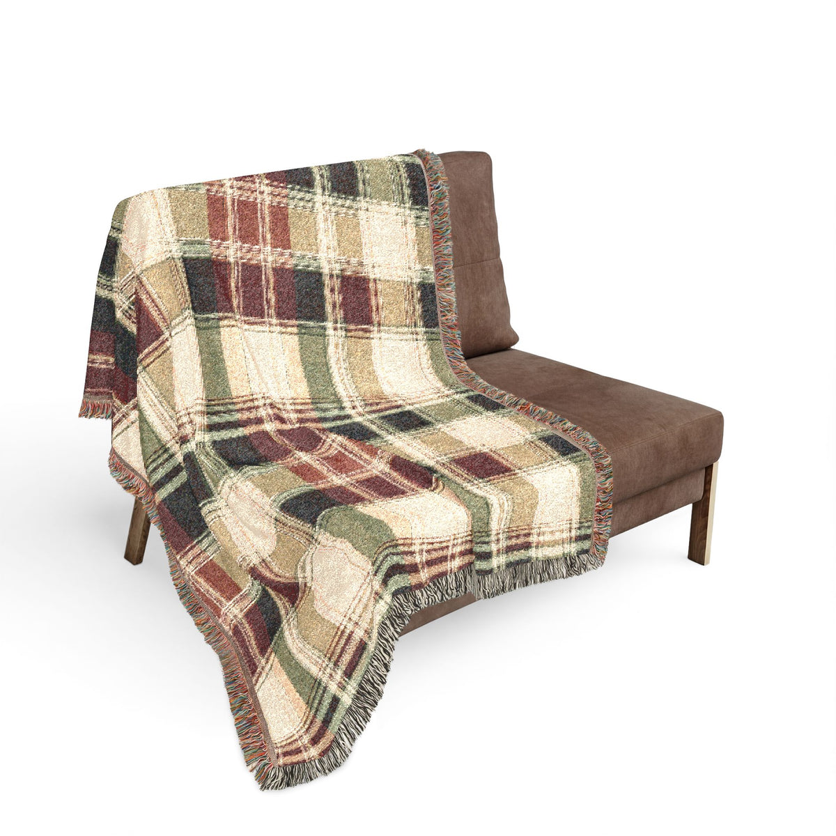 TekPaws Co-Pilot Cream Plaid Woven Blanket, 80 x 60 inch size