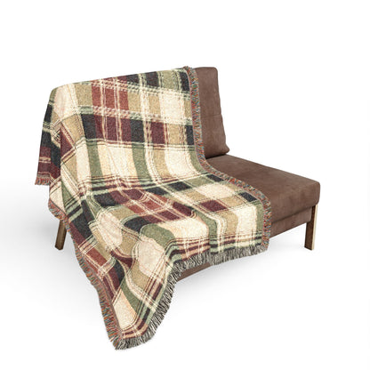 TekPaws Co-Pilot Cream Plaid Woven Blanket, 80 x 60 inch size