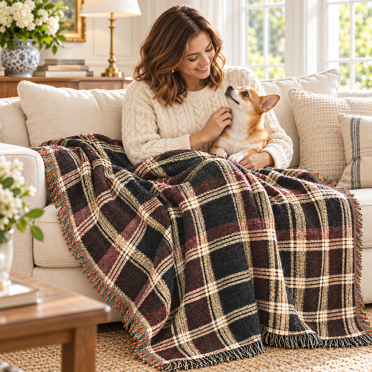 TekPaws Berkshire Plaid Woven Blanket