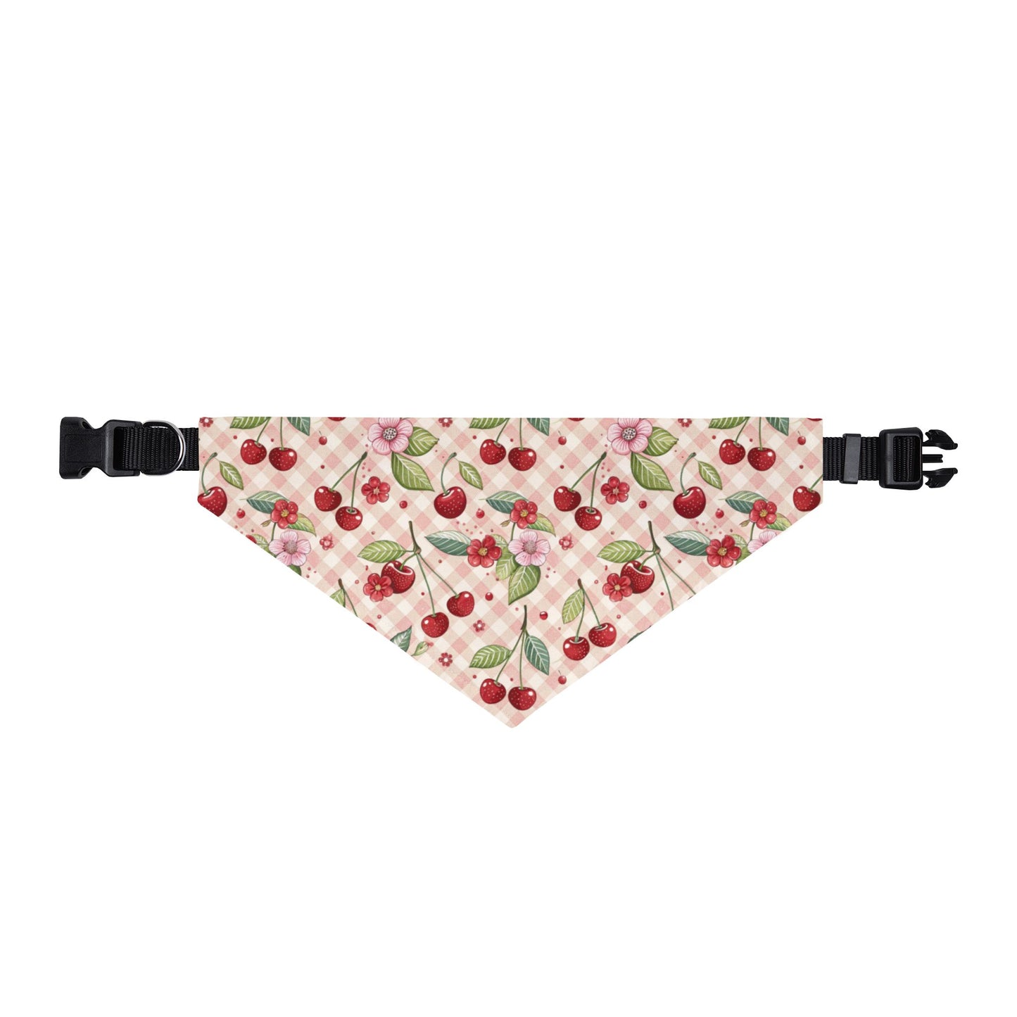 TekPaws Gingham Cherry Dog Bandana Collar