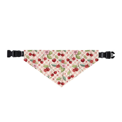 TekPaws Gingham Cherry Dog Bandana Collar