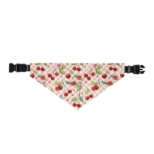 TekPaws Gingham Cherry Dog Bandana Collar
