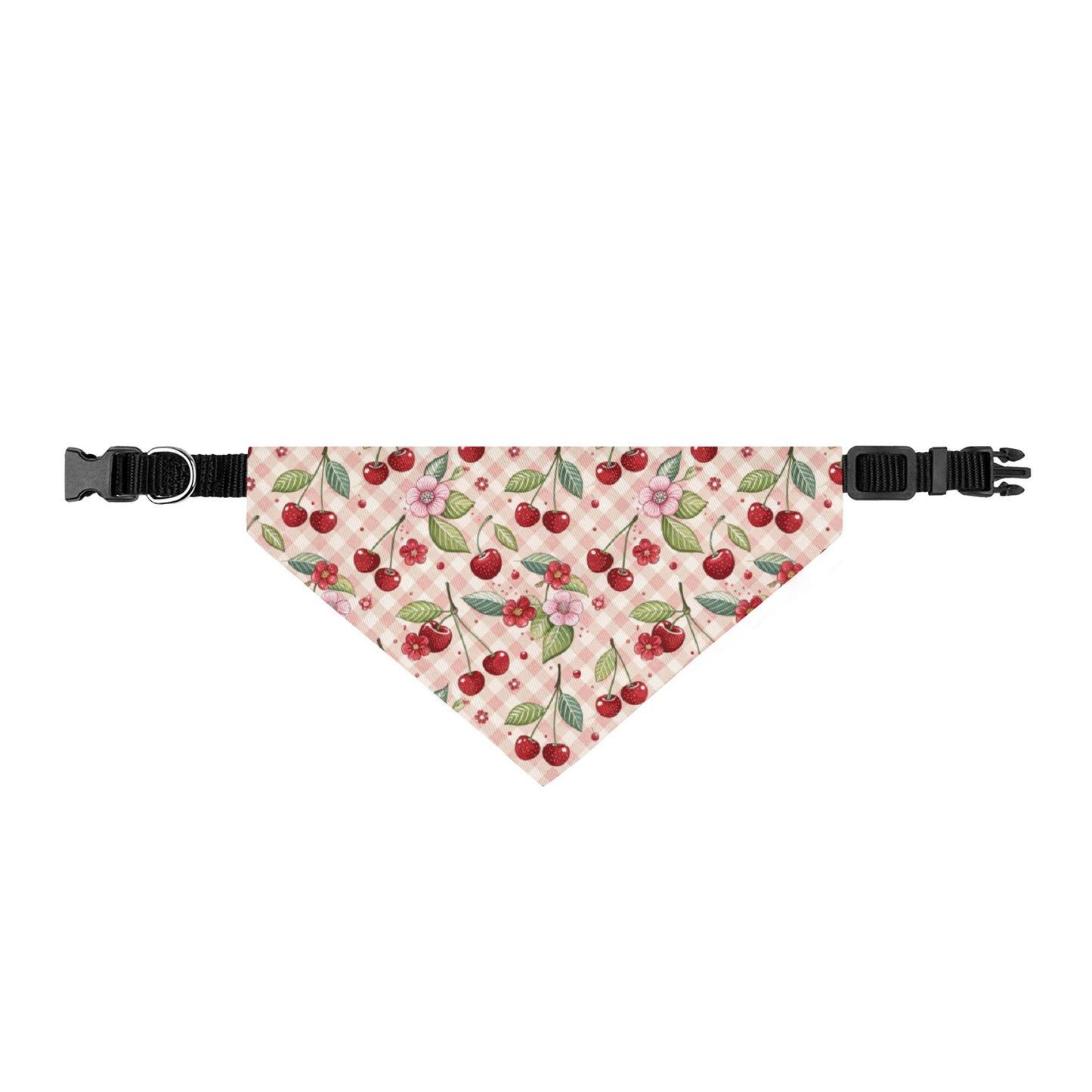 TekPaws Gingham Cherry Dog Bandana Collar