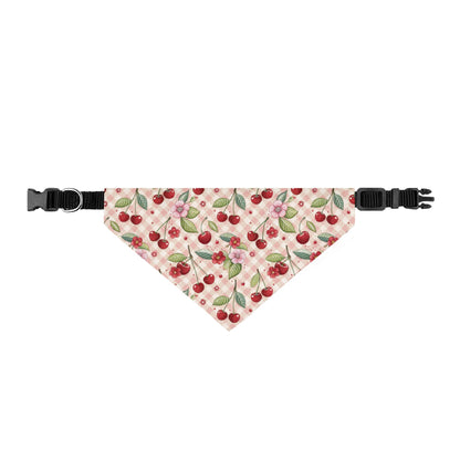 TekPaws Gingham Cherry Dog Bandana Collar