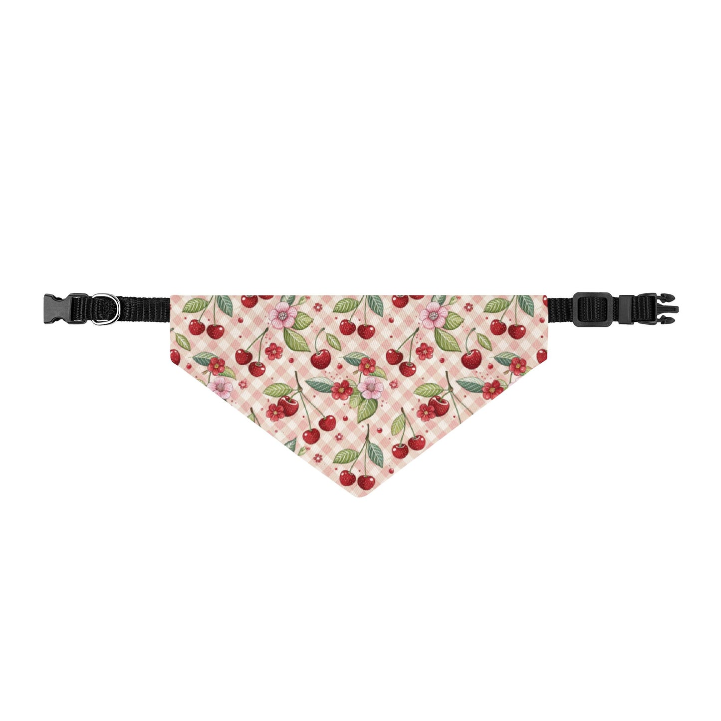 TekPaws Gingham Cherry Dog Bandana Collar
