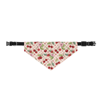 TekPaws Gingham Cherry Dog Bandana Collar
