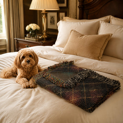TekPaws Heritage Woven Fringe Blanket — Garnet Lodge Plaid