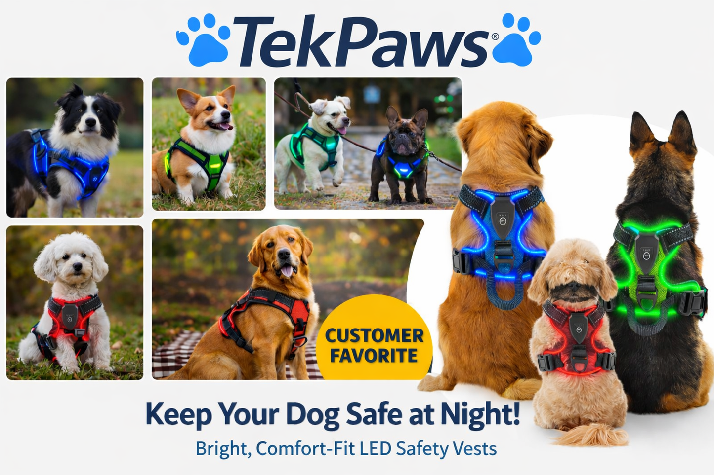 TekPaws LED Luminous Dog Harness