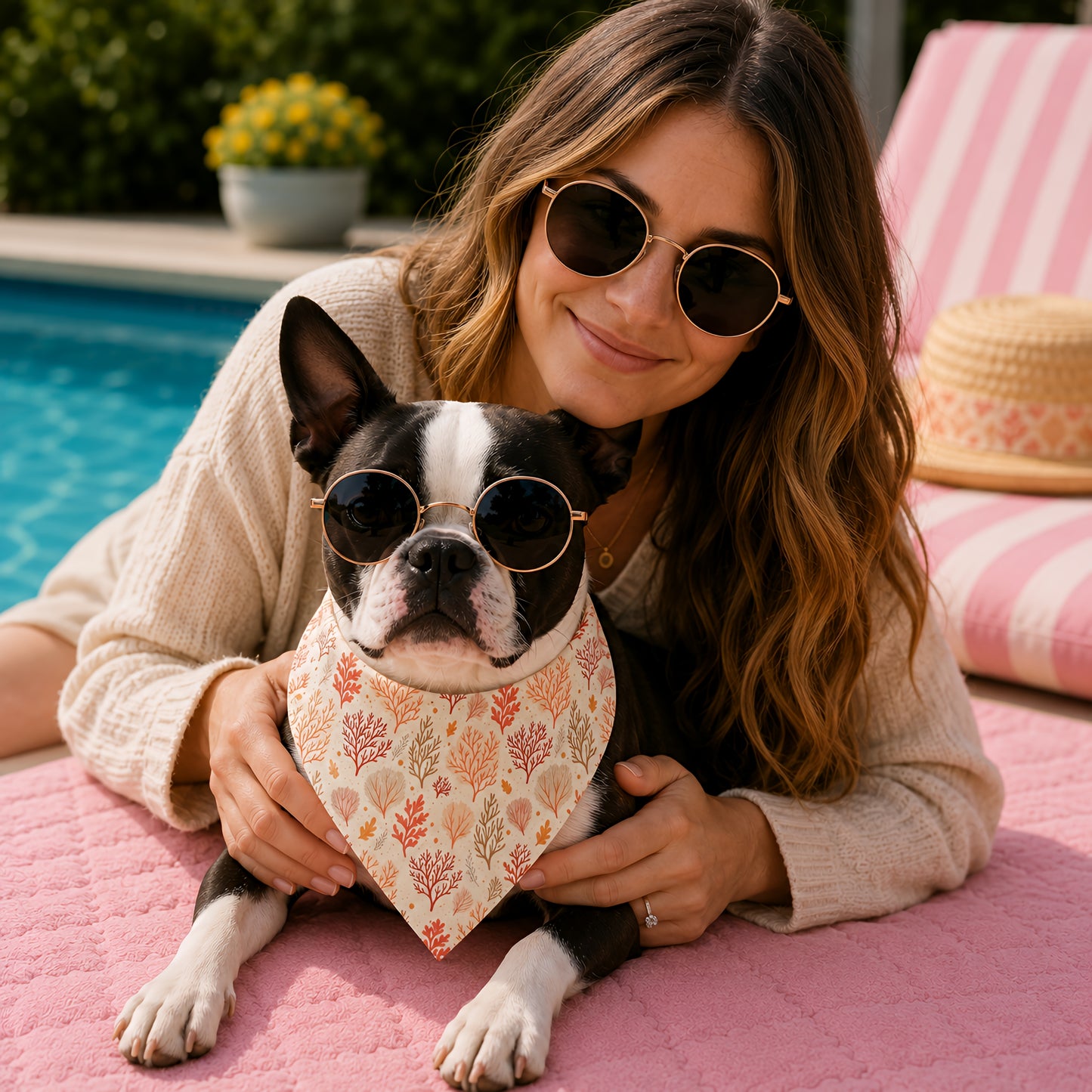 TekPaws Sunset Pink Coral Bandana