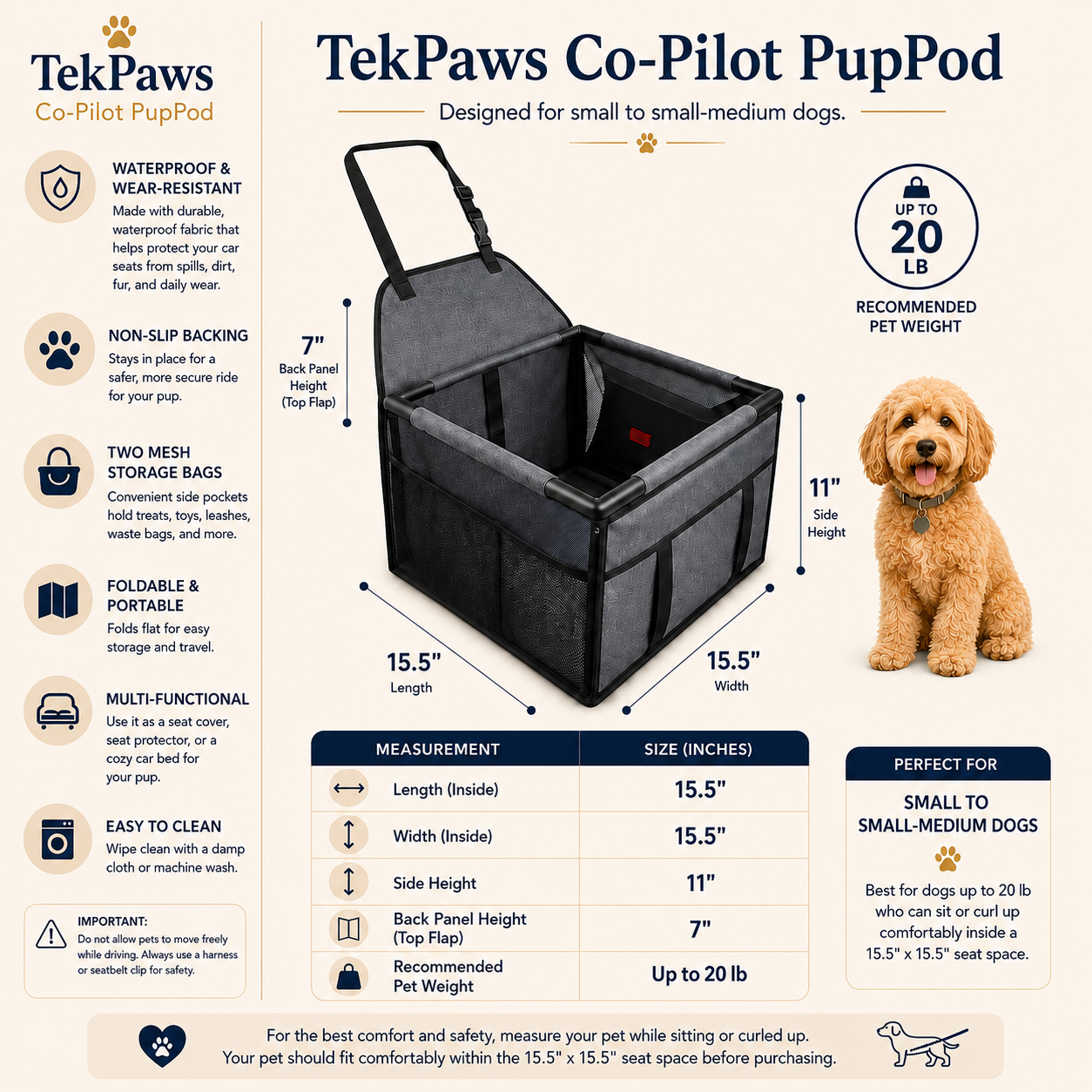 TekPaws Co-Pilot PupPod