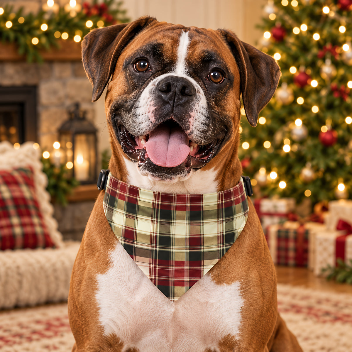 TekPaws Evergreen Escape Plaid Bandana