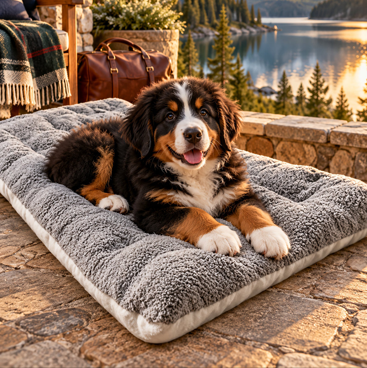 TekPaws Fireside Fleece Mat at home