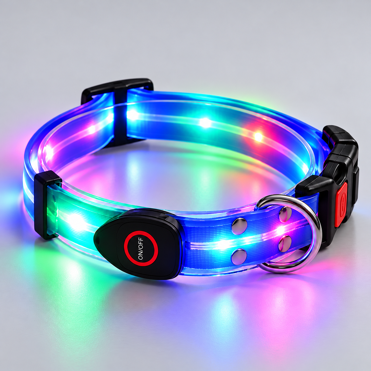 TekPaws_LED_Rechargeable_Dog_Collar Blue