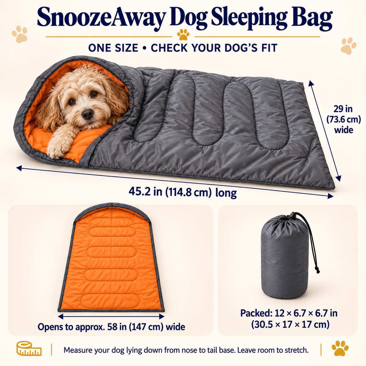 TekPaws SnoozeAway Dog Sleeping Bag