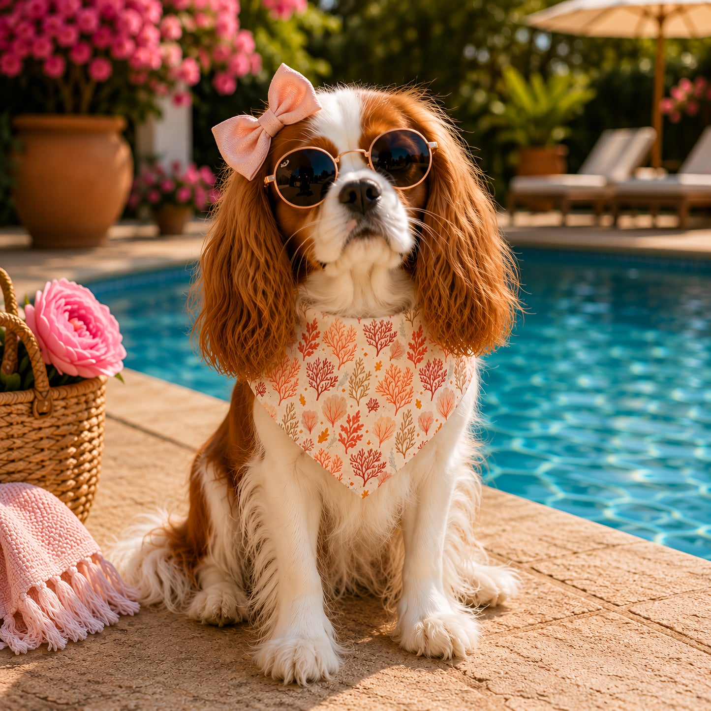 TekPaws Sunset Pink Coral Bandana