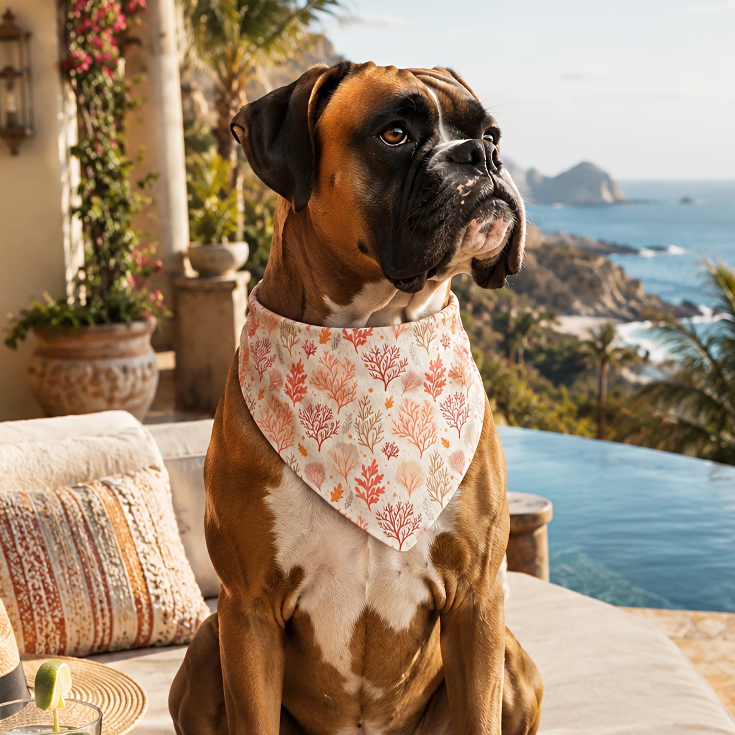 TekPaws Sunset Pink Coral Bandana