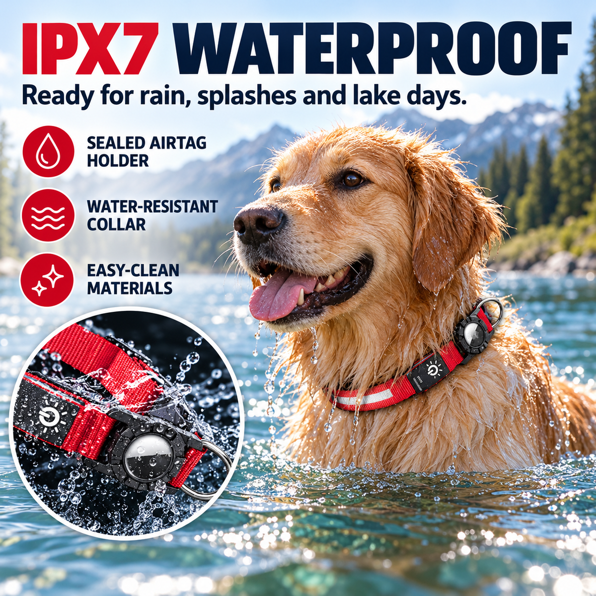 TekPaws Waterproof Smart Collar feature detail
