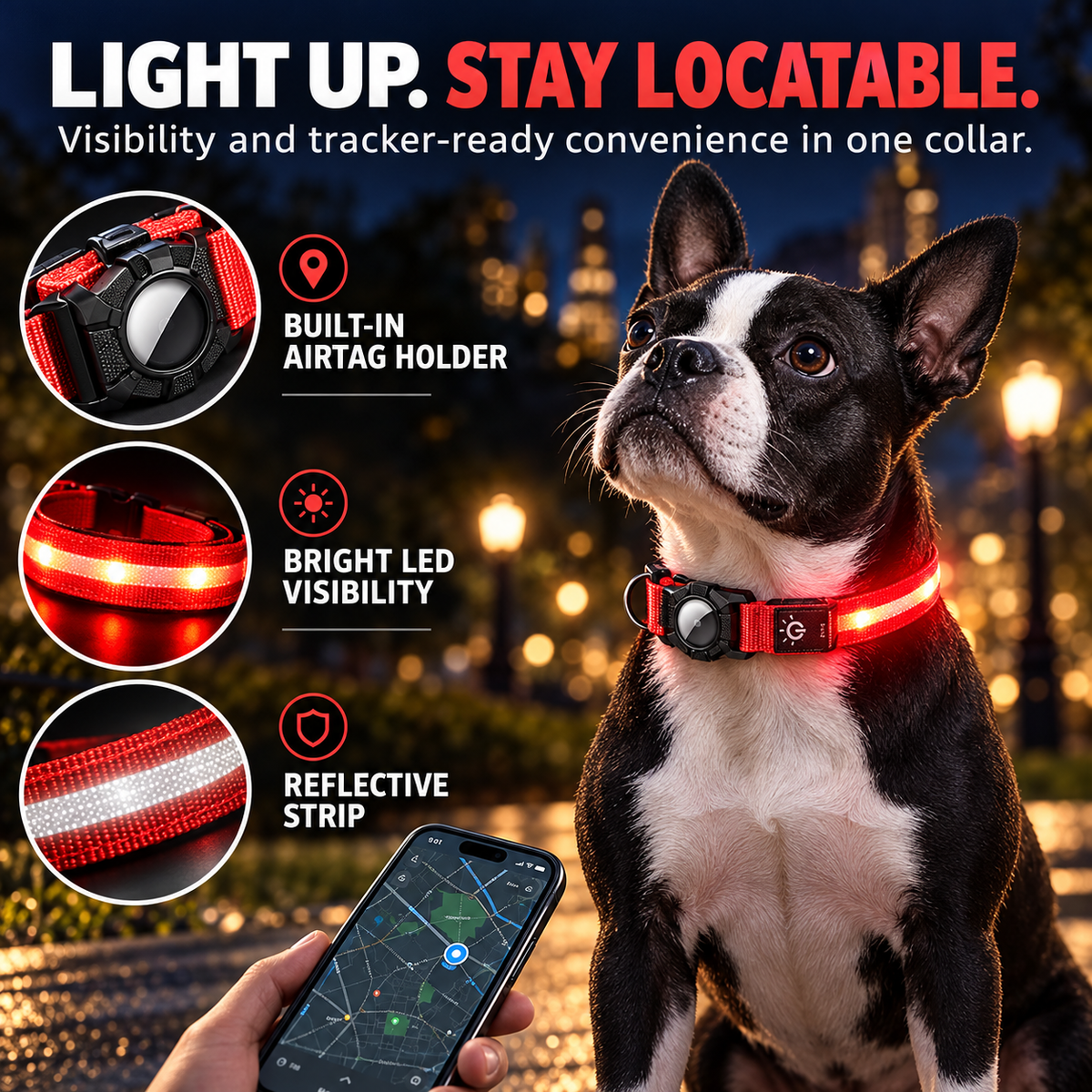 TekPaws Waterproof Smart Collar features
