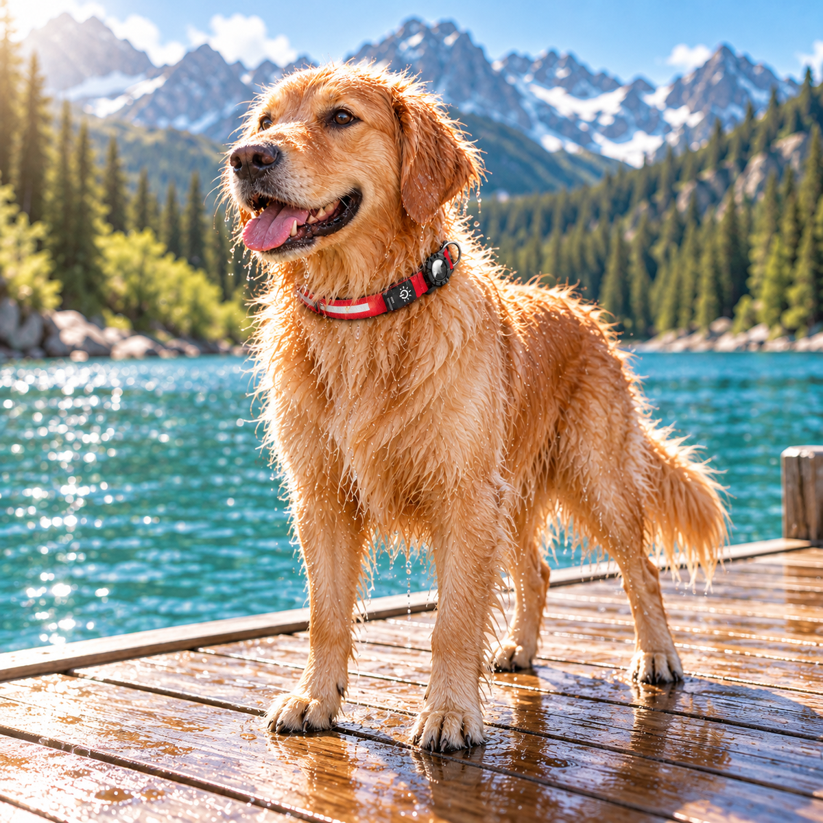 TekPaws Waterproof Smart Collar in Red