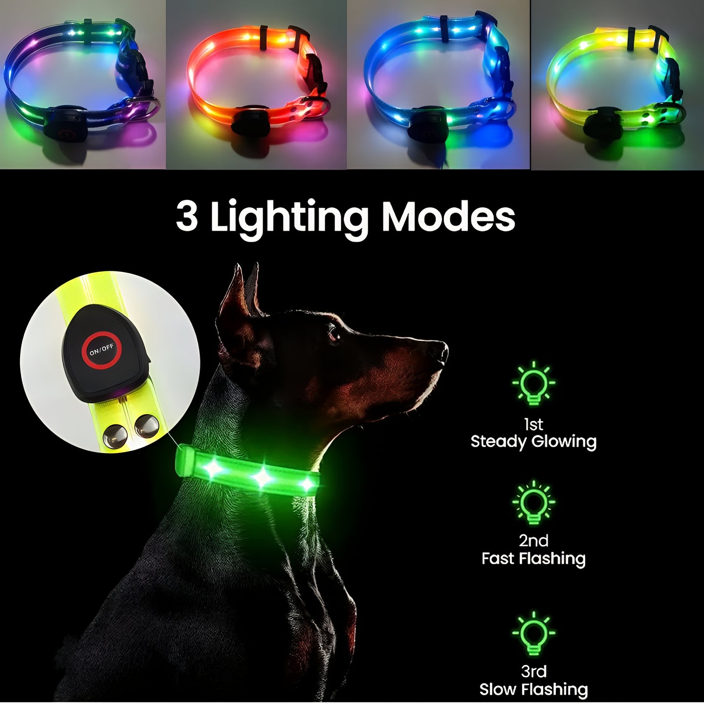TekPaws LED Luminous Rechargeable Dog Collar